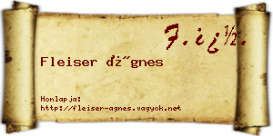 Fleiser Ágnes névjegykártya